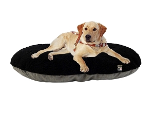 Oval Cushions For Baskets Mineral & Black Fleece - Various Sizes